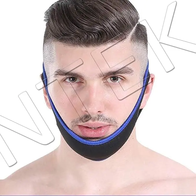 NTEK Anti Snoring Chin Strap, Anti Snore Chin Strap Comfortable Snoring Aids, Natural Snoring Solution Chin Strap for Mouth Breathers, Anti Sleep Aid Reducing Aids Sooner Man Women Skincare Unisex Gentle Adjustable 5