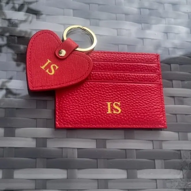 Personalised Card Holder - with silver or gold initials 2