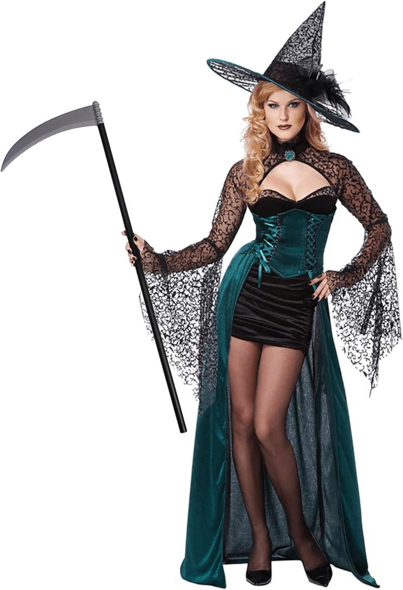 Product Introduction of 110cm Detachable Plastic Scythe Halloween Staff - Perfect Props for Grim Reaper Costume - Clothing, Menswear Spooky Underwear 8