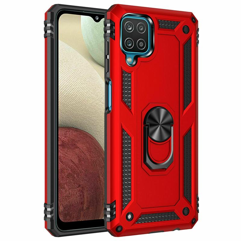 Samsung Galaxy S21 / S21+ / S21 Ultra / S21FE Tough Armor Shockproof Case with Ring/Stand - Black / Blue / Red Accessories Magnetic Metal Protection Smartphone Cellphone Cover Phonecase Protective Casing Handheld Devices Holder Detachable 4
