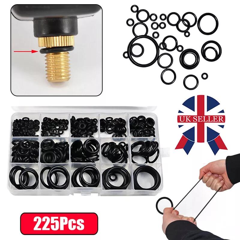 225PC O RING SET ASSORTED BLACK RUBBER SEALS SINK TAP WASHER PLUMBING AIR GAS 1