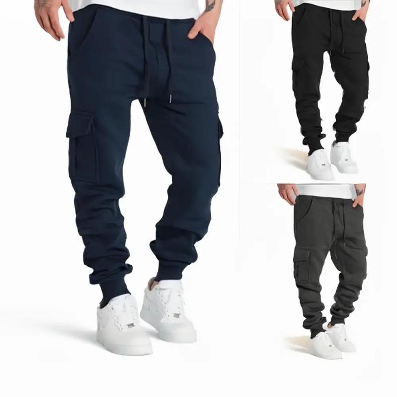 3 Pieces - Six Pockets Cargo Sweatpants Casual Cotton 0