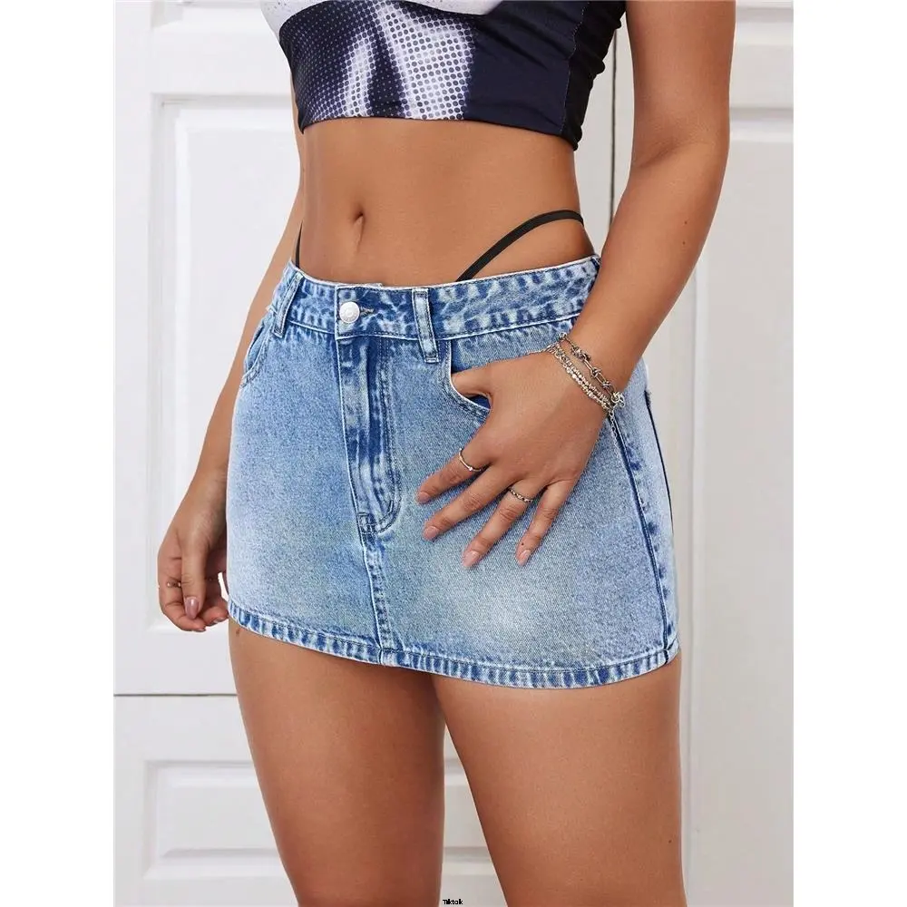 Miniskirt Washed Low Waist Tiktok ICON Women's Denim