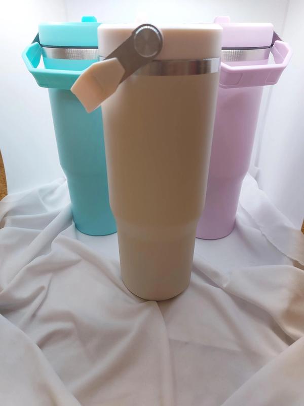 Personalised Engraved large 30oz insulated tumbler with lid handle, cold drinks, Birthday Gift for all, 850ml water bottle Back to school leakproof, Portable Flasks Drinkware 3