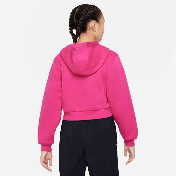 Nike Girls Club Crop Hoody Junior Oth Hoodie Hooded Sweatshirt Top 8