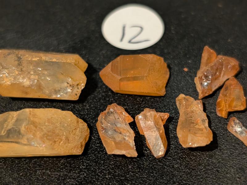 tangerine quartz points (various shapes and sizes) 4 7
