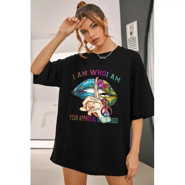Whispering Wisdom: Oversized Comfort Tee for Effortless Chic Style