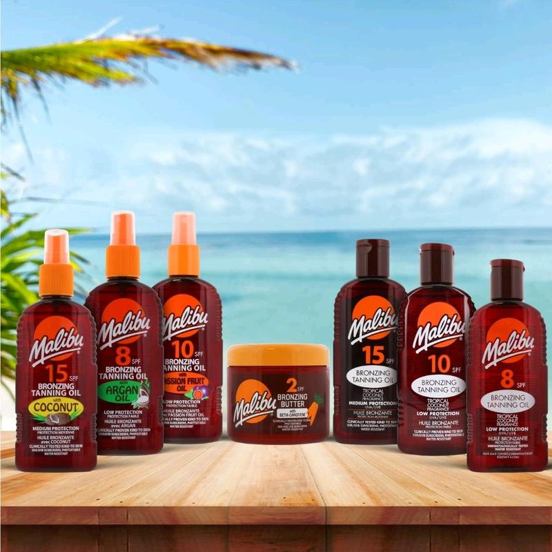 Malibu Sun Bronzing Fast Tanning Oil with Beta Carotene, Water Resistant, Tropical Coconut Fragrance, 200ml Scent Skincare Nourishing Spf 4
