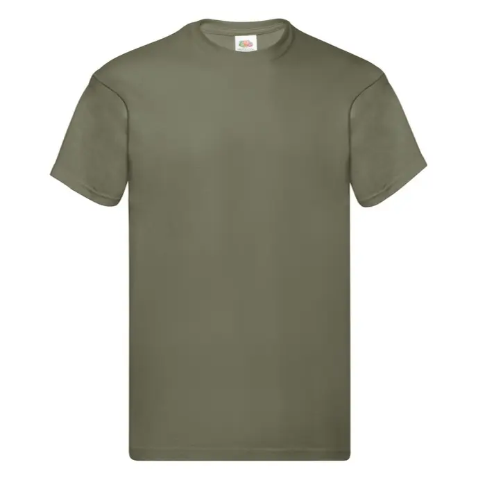Fruit of the Loom Original T-shirt Menswear Shortsleeve Crewneck Plain Top Tee Underwear Casual Streetwear Round Neck Tshirt Tropical Beige
