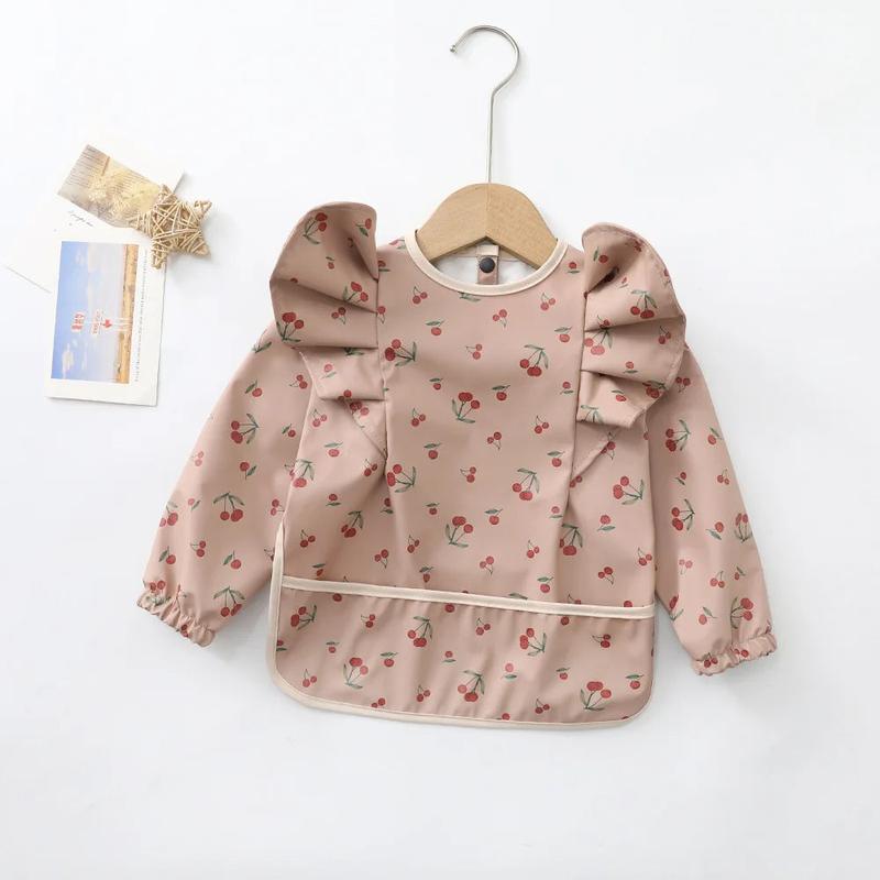 Long Sleeves Waterproof Adjustable Feeding Bibs 4