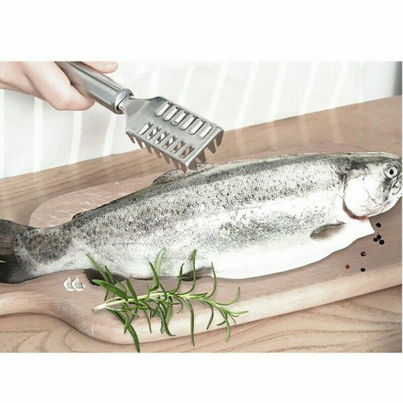 Fish Scale Remover Scraper Descaler Cleaner - Multi-Functional Stainless Steel Scale Removing Seafood Tool with Comfort Grip for Kitchen Utensils Peeler Remover Skin 6
