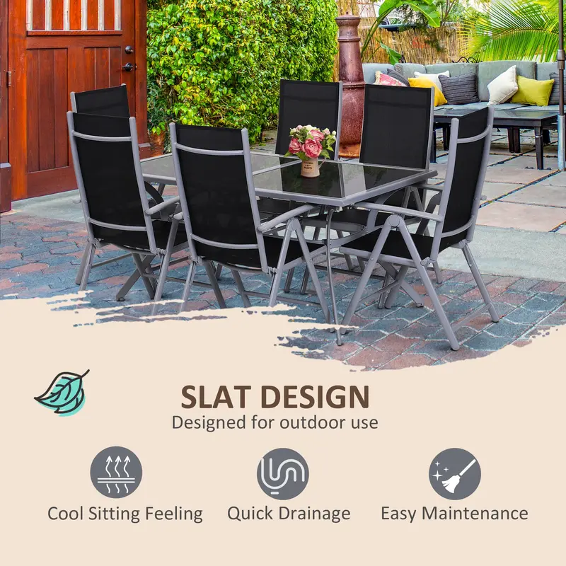 Cast Aluminium 4-Seater Outdoor Garden Table & Chair Set Brown 5