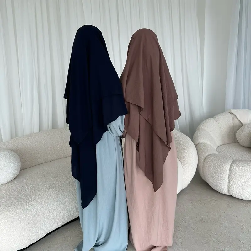 Khimar and balloon sleeve Abaya set BLUE 5