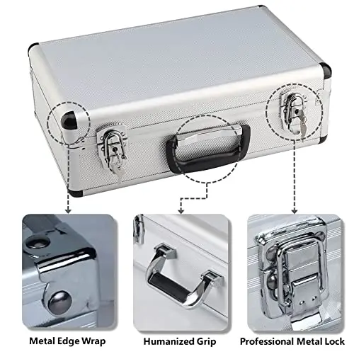 INCLUSIVE A.P Flight Case Aluminium Foam Microphone Camera Photography Carry Flight Case Foam Lockable Tool Camera Gun Storage Carry Box 3