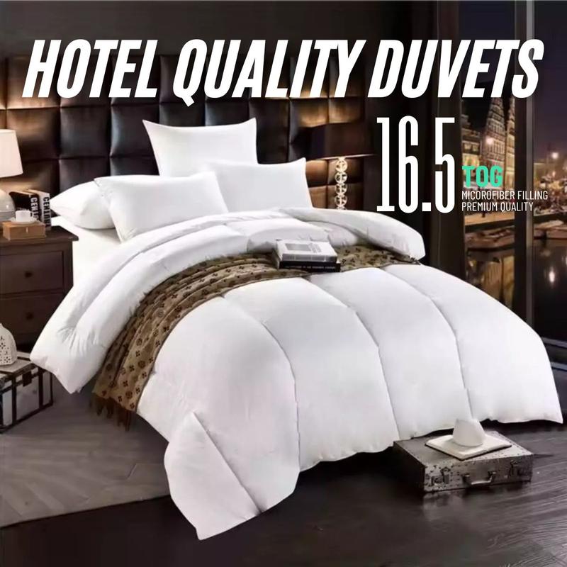 MicroFiber Duvet Quilt 16.5 Tog Extra Deep Hotel Quality - All Sizes, White 1