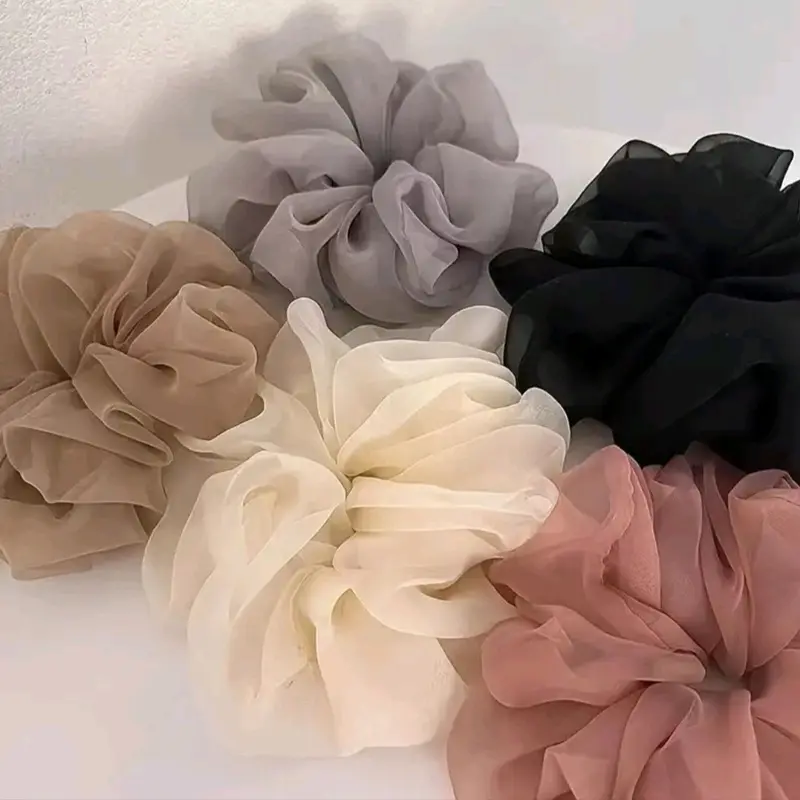 Elegant Hair Ties Puff Chiffon Scrunchies 3