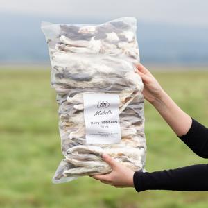 1kg or 500g hairy rabbit ears bulk bag, natural dog treats
