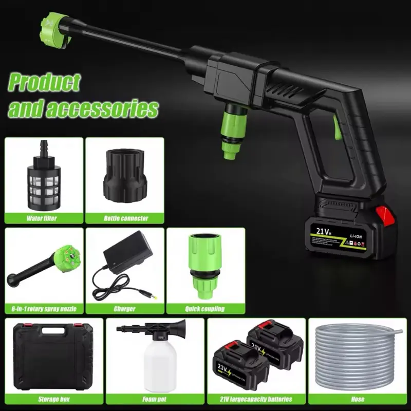 Brushless High Pressure Car Washer Gun 6 IN 1 Electric Garden Washing Water Wash Spray Gun Cordless Pressure Washer 3