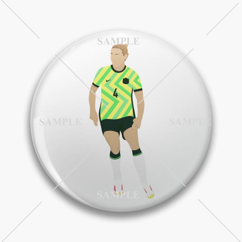 Hand-Drawn Pin Badge of Matildas Player 'Polkinghorne' 0