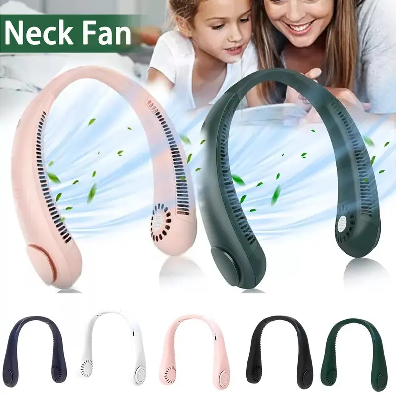 6000mAh Portable Neck Fan Hands Free 3 Speeds Hanging Neck Fan Rechargeable UK 1