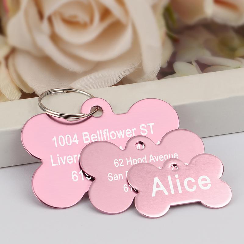 Product Introduction of Personalized Dogs Cats ID Tag Custom Alloy Bone Puppy Kitten Collar Accessories Anti-lost Pet Name Tags for Small Large Dog Cat 20