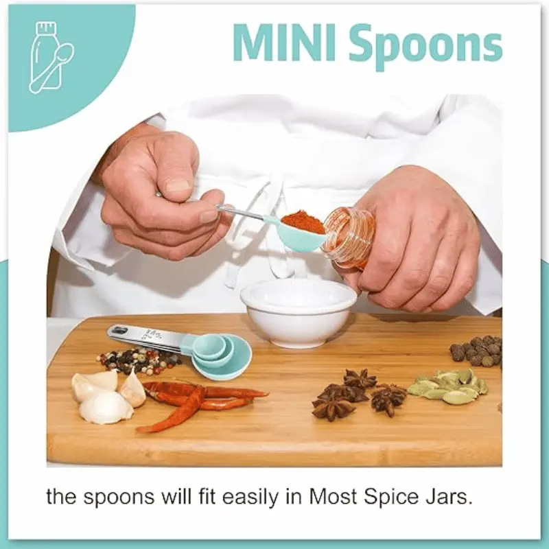Measuring Cups and Spoons Set of 8 Pieces, Nesting Measuring Cups for Measuring Dry or Liquid Ingredients, Stainless Steel Handle Kitchen Utensils 3