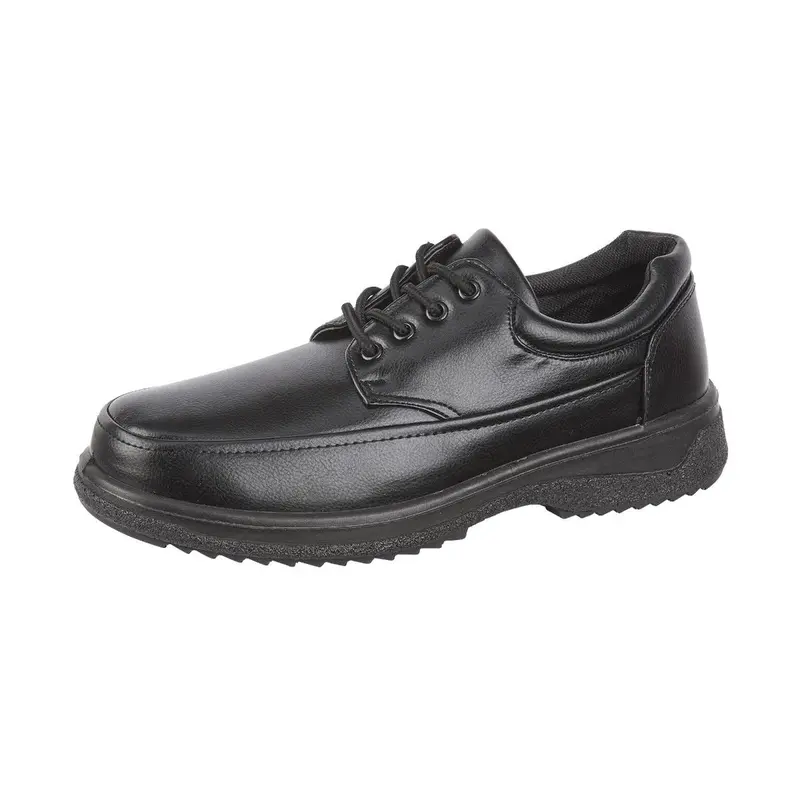Men's Faux Leather Lace Up Comfort Black Formal Work Office Walking Boys School Shoes Lightweight 1