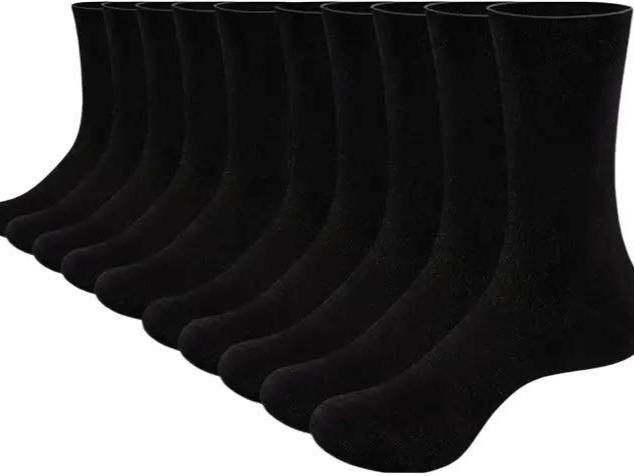 Little Ships 10 Pack Bamboo Socks Calf Socks Breathable Comfortable Kids Black Socks 10PK 1