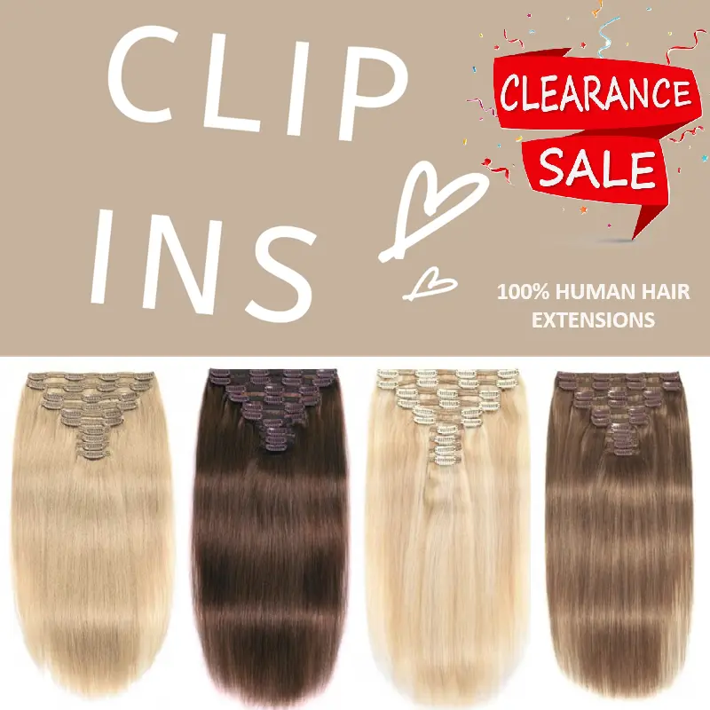 Clip in human hair extensions half head | full head 0
