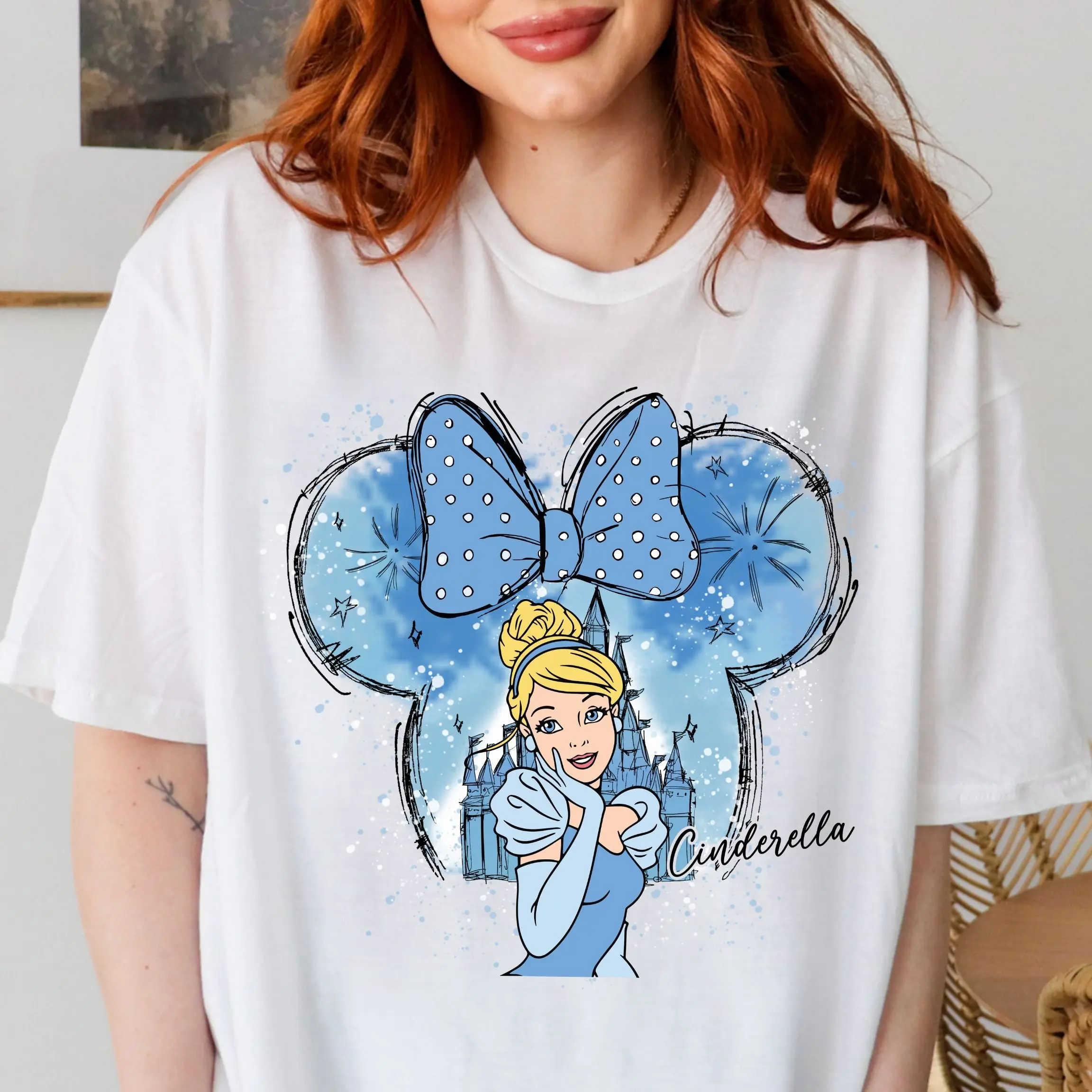 Cinderella Watercolor Shirt, Dney Matching Shirts, Dney Cinderella Shirt, Dney Castle Shirt, Mlckey Ears Themed Shirt, Princess Cinderella