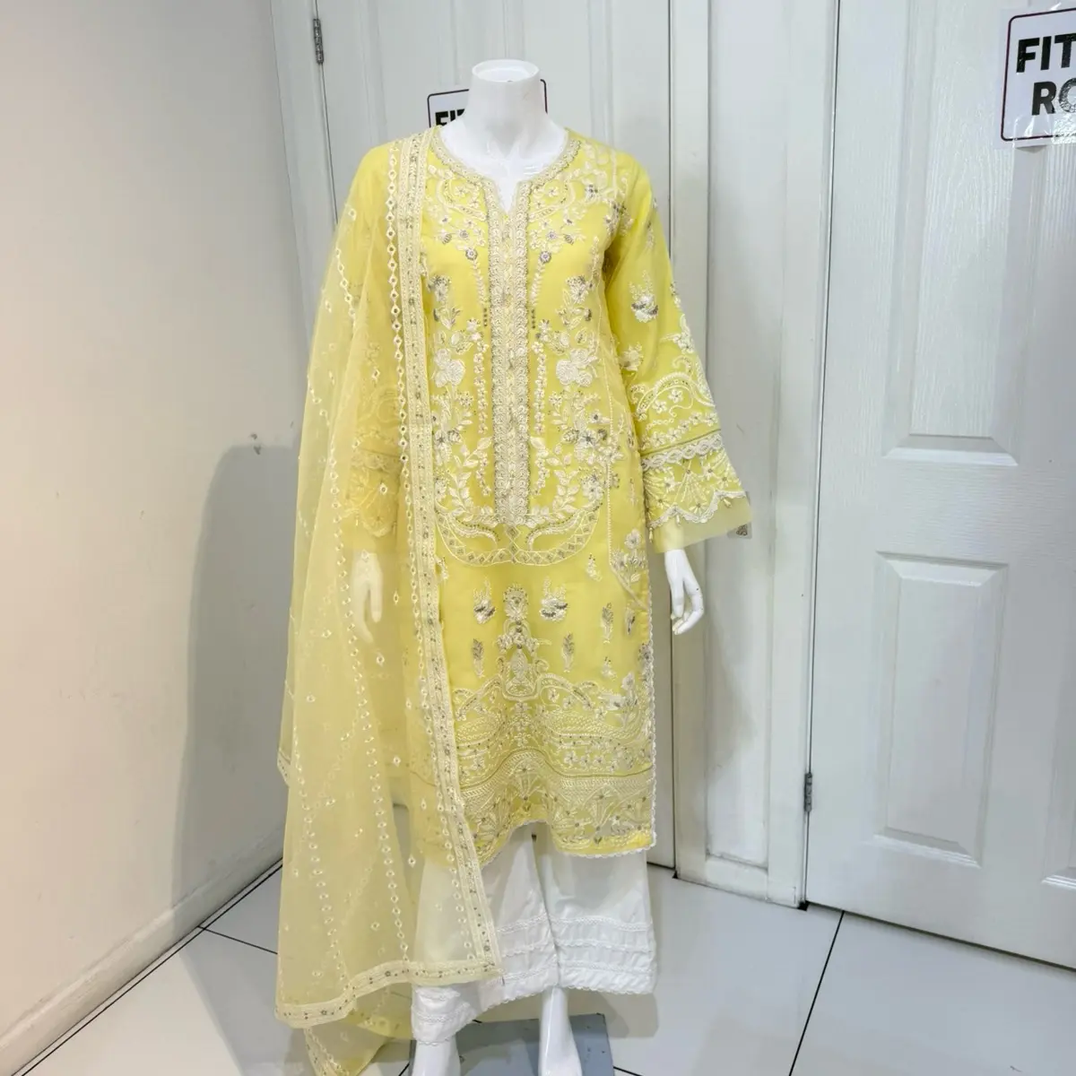 Inspired by gulal Women’s wear organza material 3pc suit with thread work party wear D Elegance Dress, Formal, Elegant Comfort Womenswear