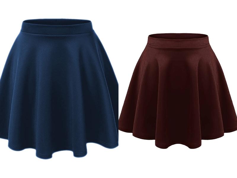 Girls Kids Women Ladies Mini Skater Skirt Flared High Waist Stretch School Skirt in all Sizes 4