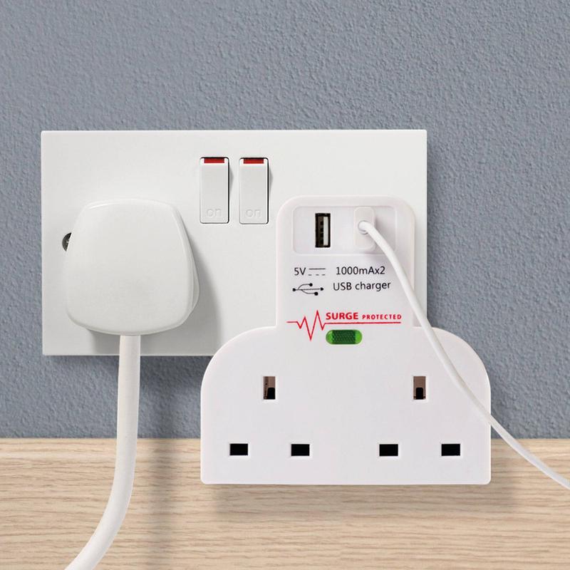 Double Plug Adapter With Twin USB Charging 1