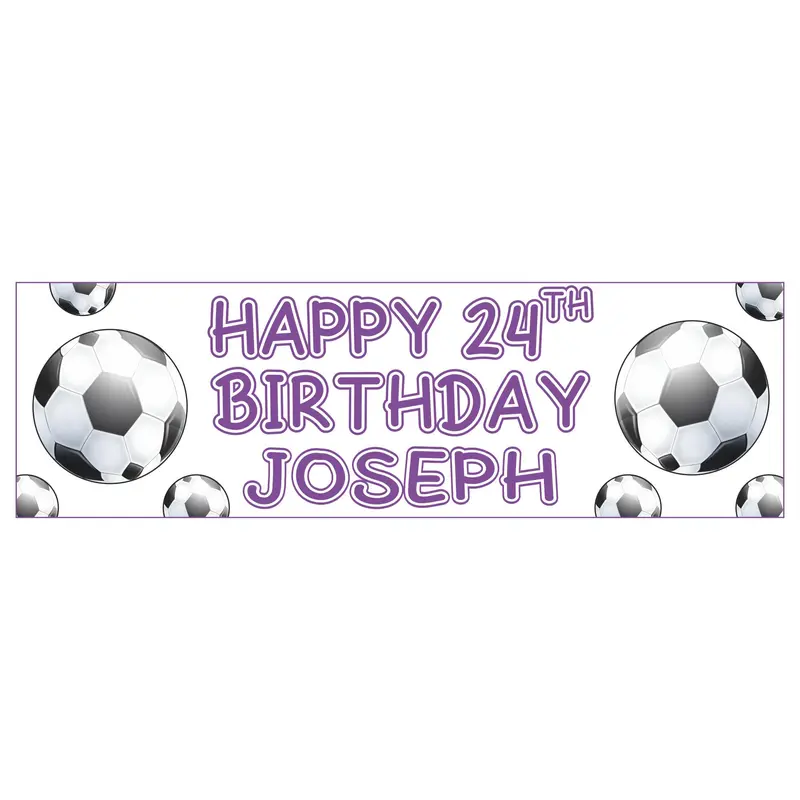 x2 Personalised Football Party Banner, Custom Party Decorations, Boys Birthday Party Decor, Football Themed Party, Sports Party Decorations 3