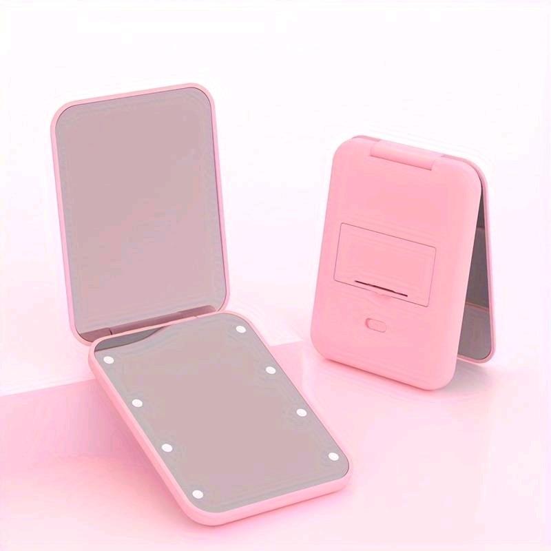 3x Magnified LED Lighted Travel Makeup Mirror - Compact, Dual-Sided, Folding & Portable, Handheld Design - Perfect Wallet Size for On-The-Go Touch-Ups & Delightful Gift Idea 1