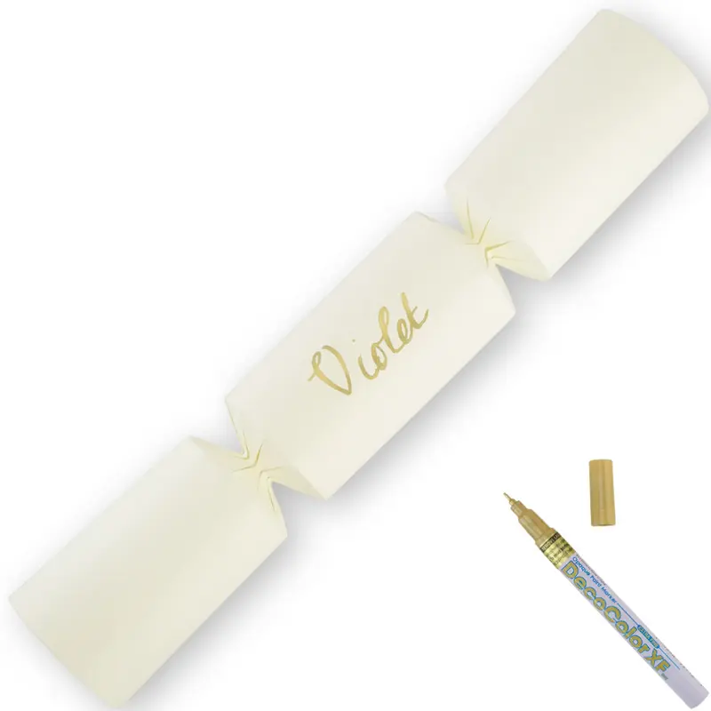 Ivory | 12 Personalise Your Own Crackers | Make & Fill Your Own | With Pen 6