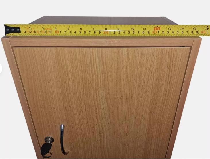 Wooden Lockable Brown Beech Wall Cabinet Supplied With 2 Keys Heavy Duty 3