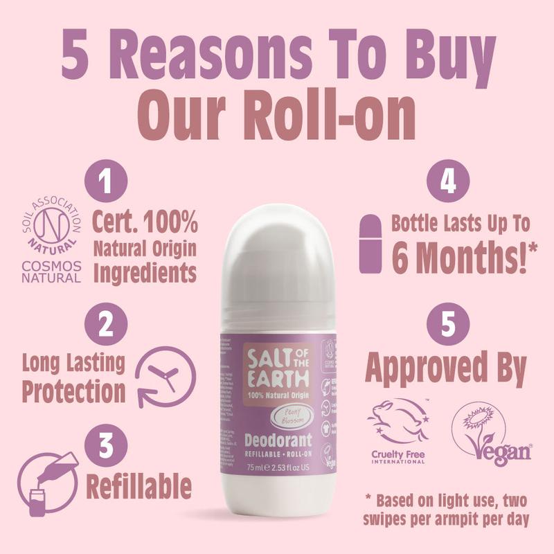 Peony Blossom Natural Refillable Roll-On Deodorant 1