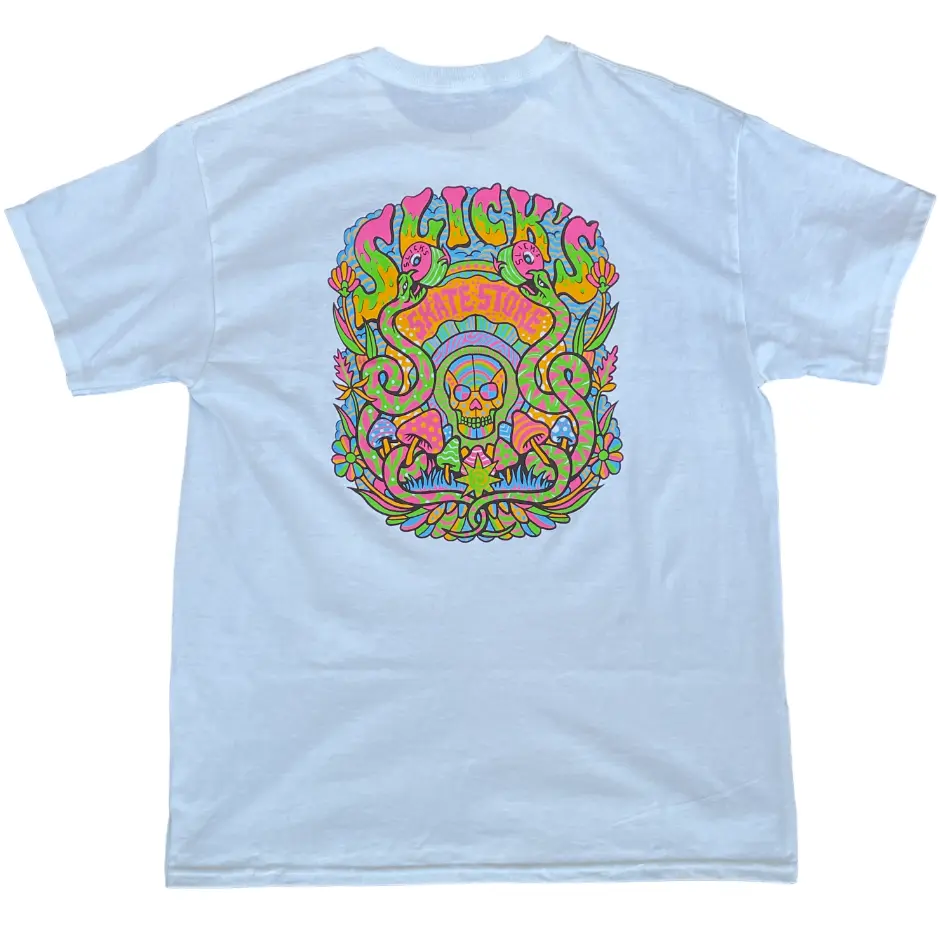 Slick's Skate Store Dia De Muertos T-Shirt - White
