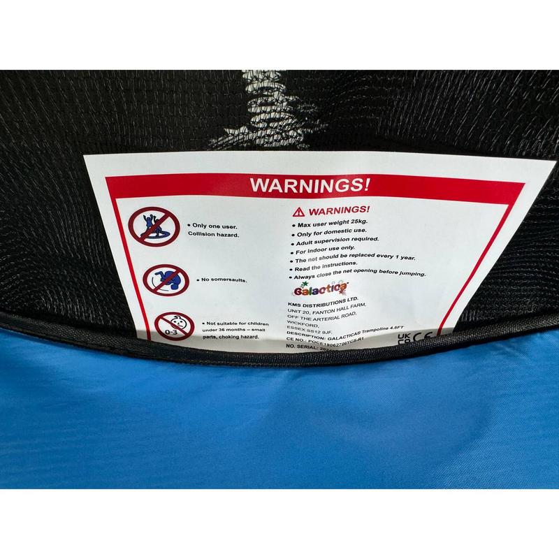 GALACTICA NEW Mini Trampoline | 4.5FT 55" with Safety Net Enclosure | Indoor Outdoor Children’s Activity Junior Trampoline 4