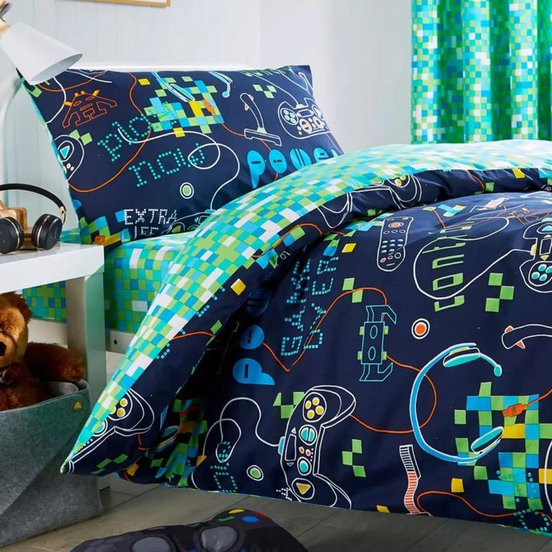 GAMER DUVET COVER SET Kids Reversible Bedding Covers Boys Girls Single Double 3
