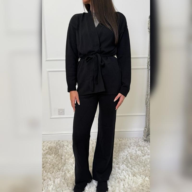 New Women’s Tie Belt Fine Knit Coord Set - womenswear - Knitwear - Sizes S, M, L 2