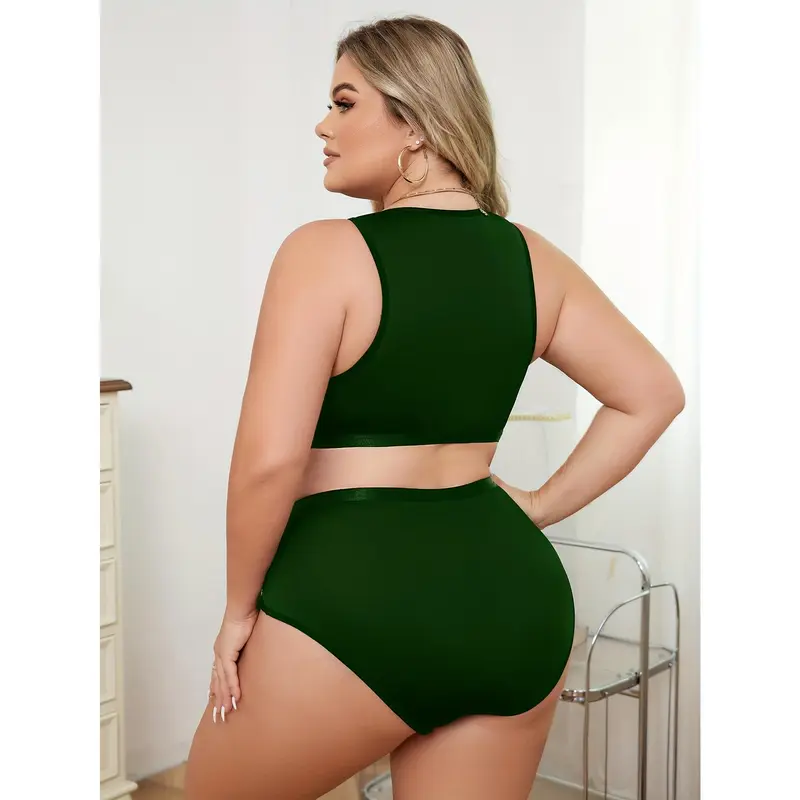 [Sexy Lace] Plus Size Underwear Set - Sexy Lace Patchwork - Women's 3