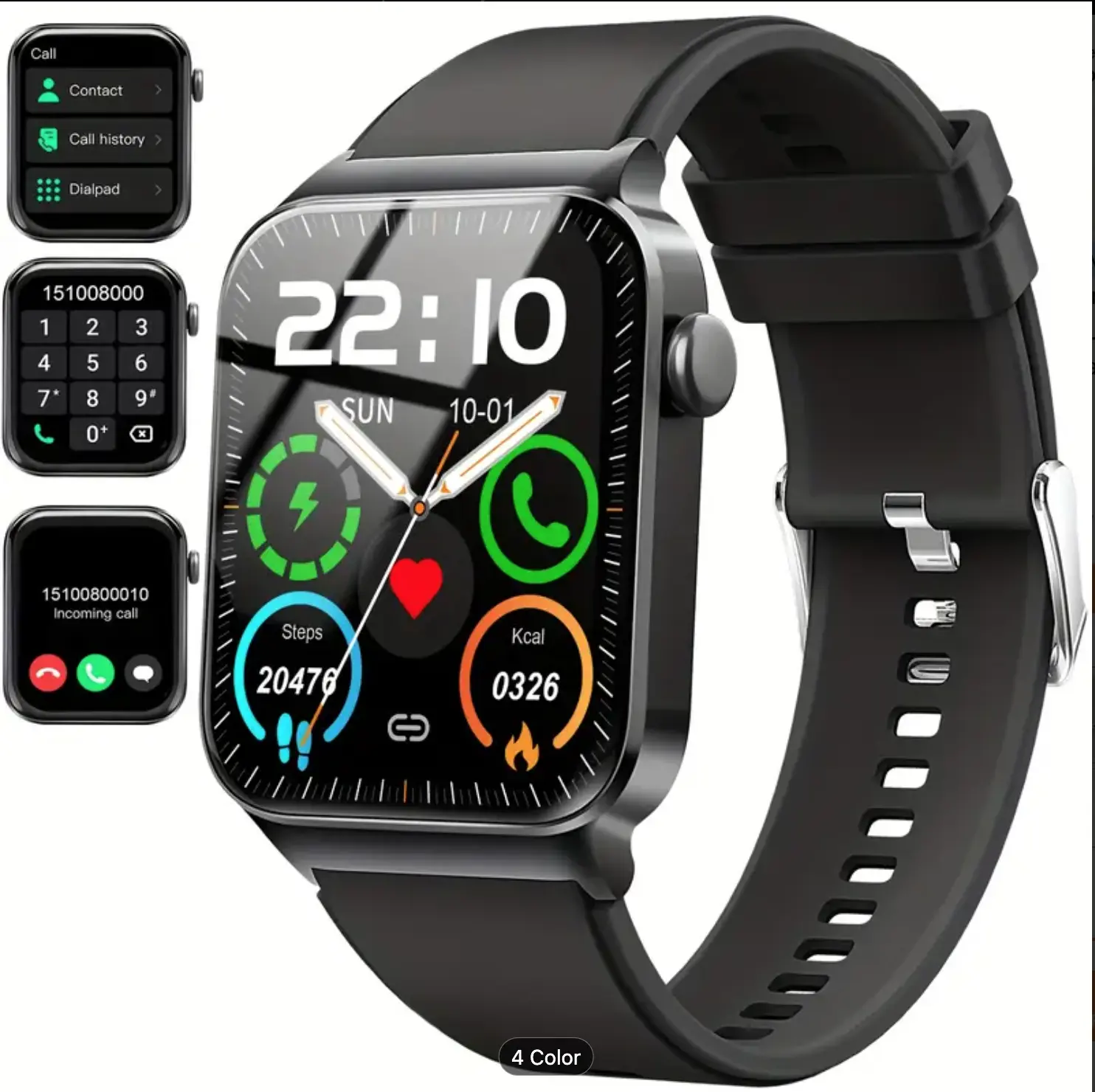 Smart Watch for Men and Women - Glitter Embellished Zinc Alloy, 4.7cm HD Touchscreen, 100+ Sports Modes, Sleep Monitor, Pedometer, Activity Tracker, USB Charging, 300mAh Lithium Battery, Non, Compatible with iOS and Android Device Wearable