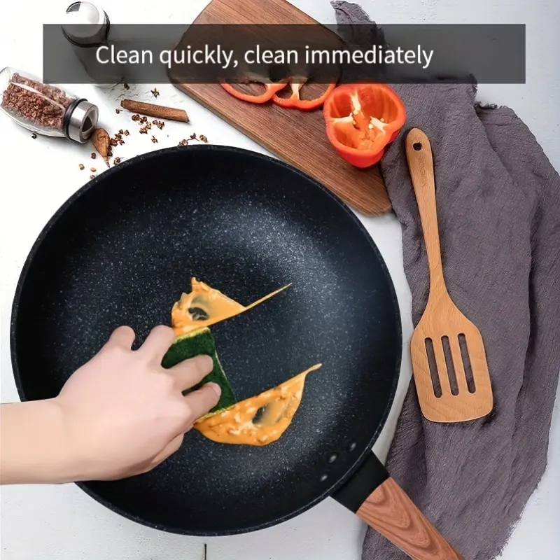 Cast Iron Chef's Pan 30CM-34CM Nonstick Coating, Easy Clean, Ergonomic Handle, Versatile Kitchen Cookware 1