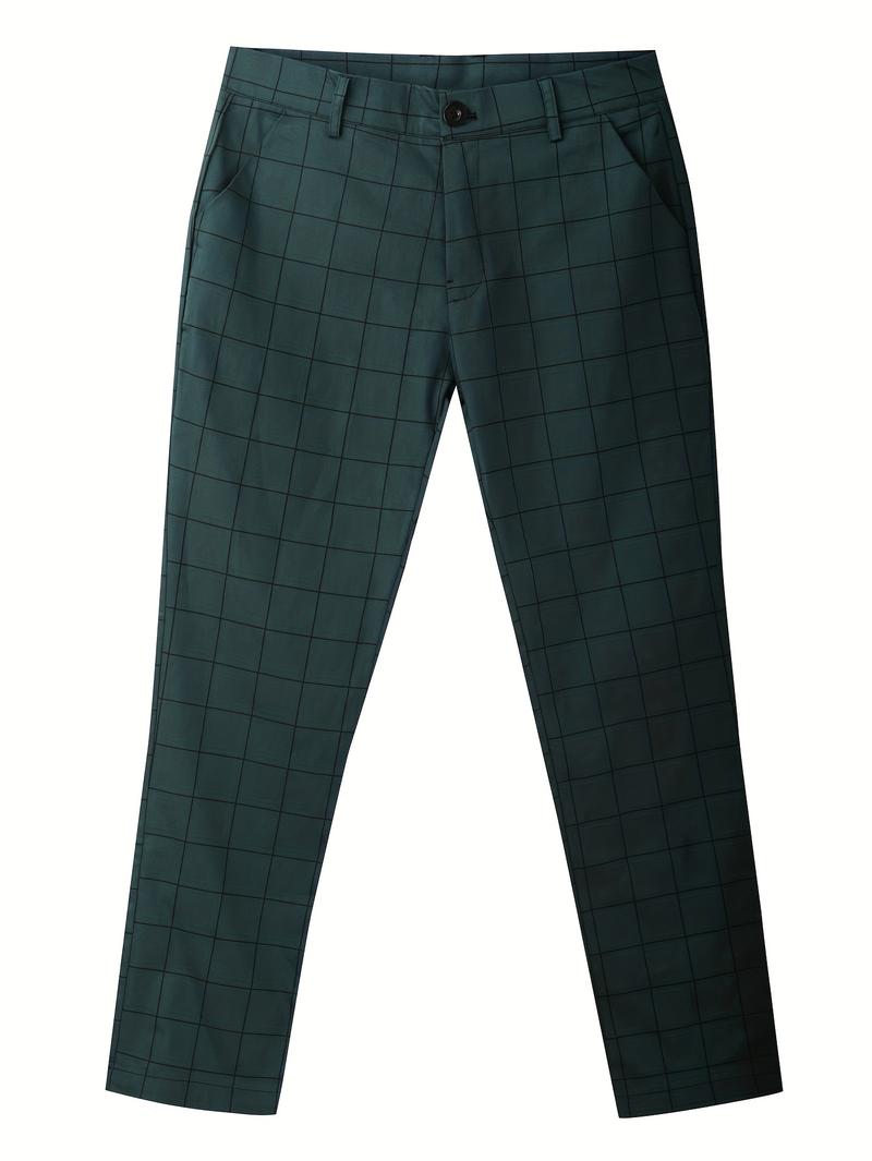 Product Introduction of Elegant Plaid Slacks, Men's Casual Vintage Style Dress Pants For Business Banquet 7