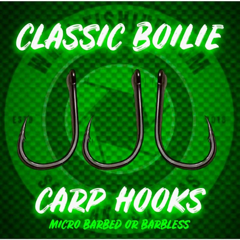 Wide Gape Classic Boilie Style Carp Hooks.Micro Barbed 7