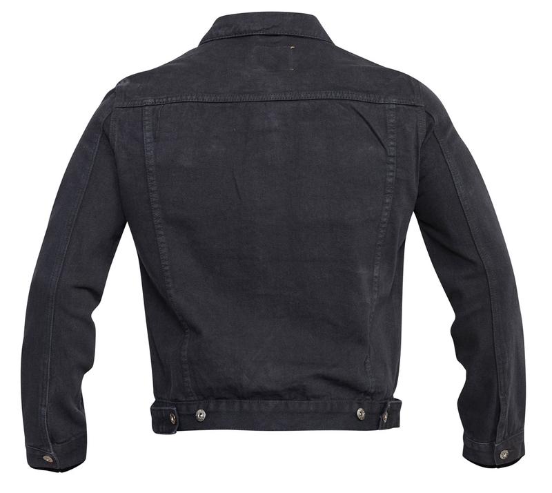 Duke Mens Denim Jacket, Western Style, Trucker Black S-XXL 2