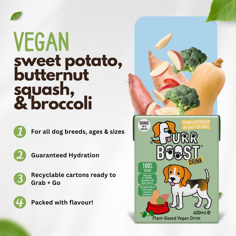 Plant Based Vegan Furr Boost Dog Hydration Drink 400ml | Completely Natural Oral Rehydration for Dogs & Puppies | No Additives or Preservatives | More Benefits than a Bone Broth 4