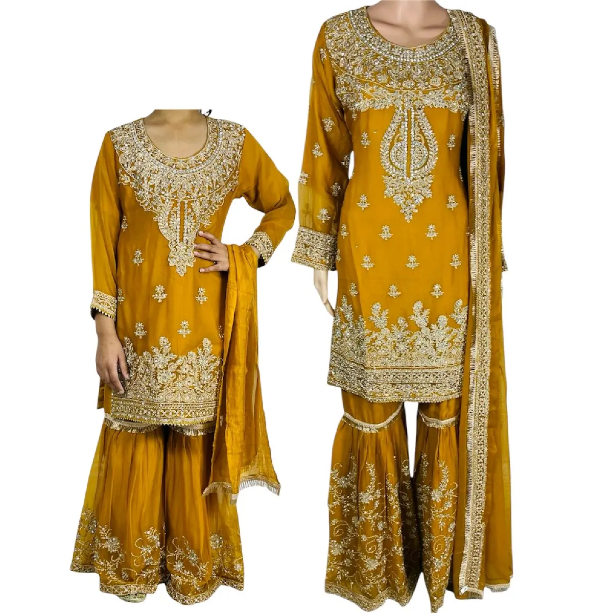 Mother and Daughter Sharara Outfit for Any Occasions - Perfect for Family Gatherings and Special Occasions Comfort Comfortable Chiffon Fabric Lightweight Breathable Elegant